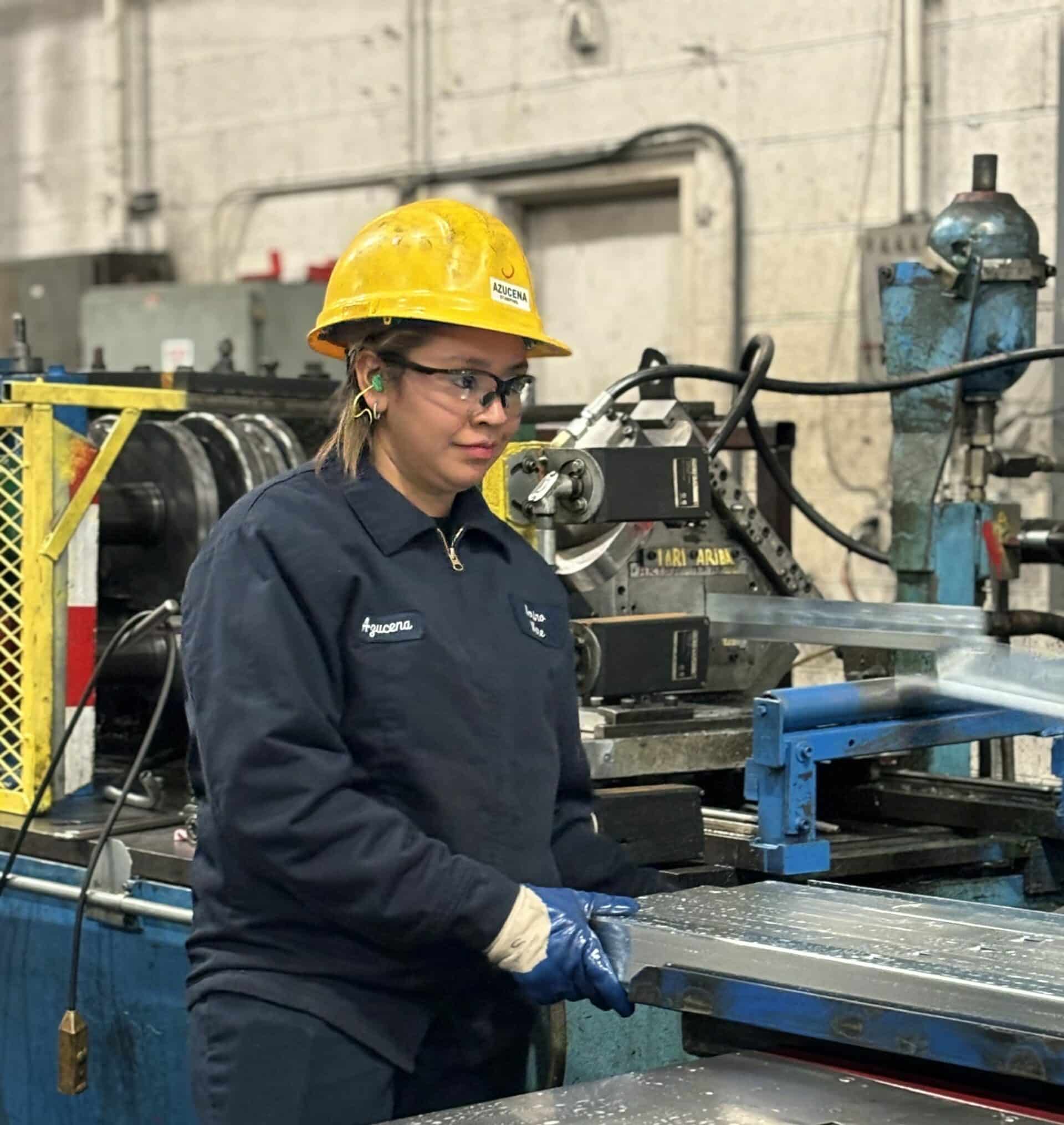 woman at the machine