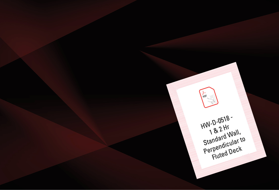 HW-D-0518 - 1 & 2 Hr Standard Wall, Perpendicular to Fluted Deck