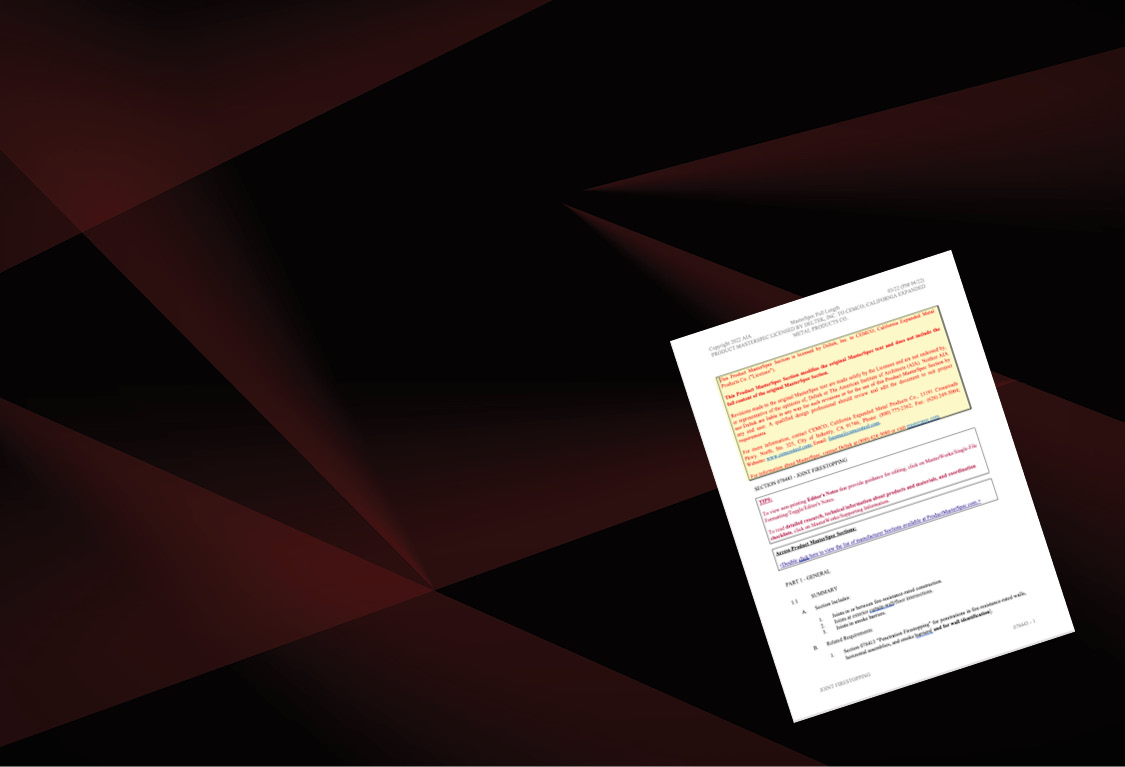 Firestopping Specification (078443)