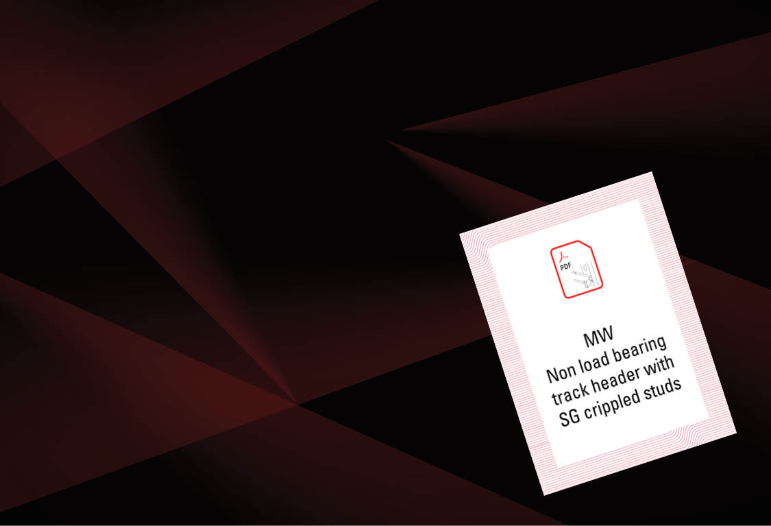 MW Non load bearing track header with SG crippled studs Background